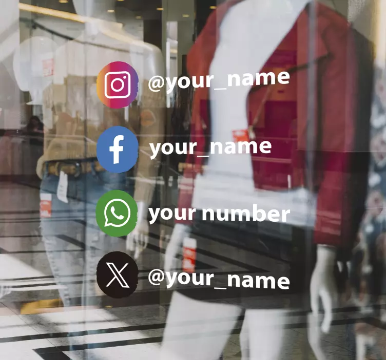 Vinilo escaparate logos redes personalizados - TenVinilo