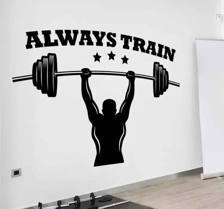 Vinilo gimnasio frase siempre entrenando - TenVinilo