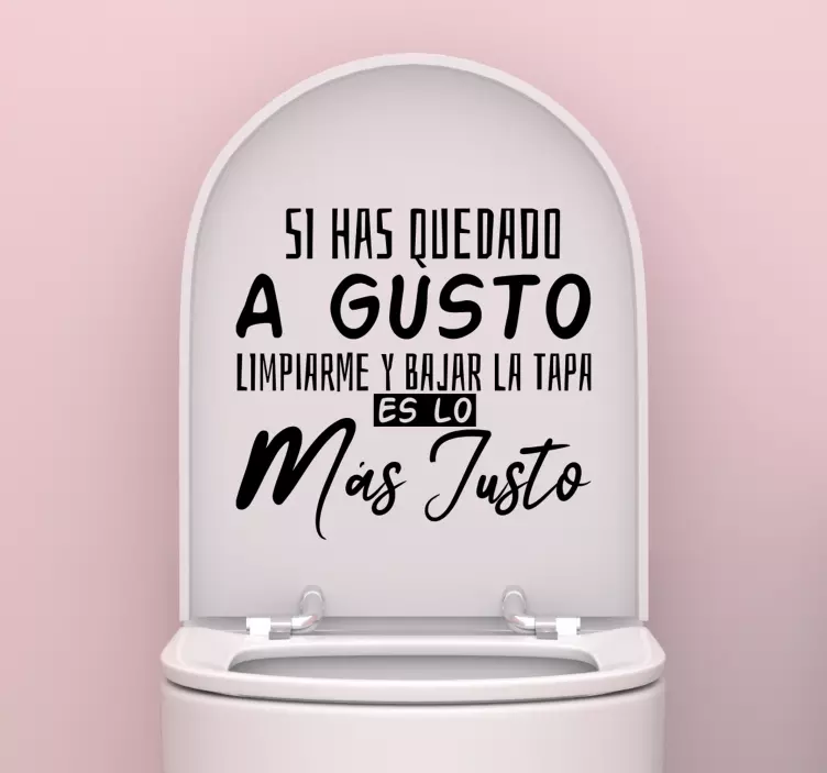 Vinilo para baños inodoros frase broma - TenVinilo