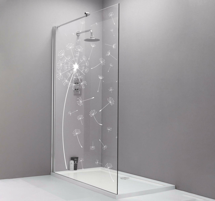 Vinilo para ducha dientes de león volando - TenVinilo