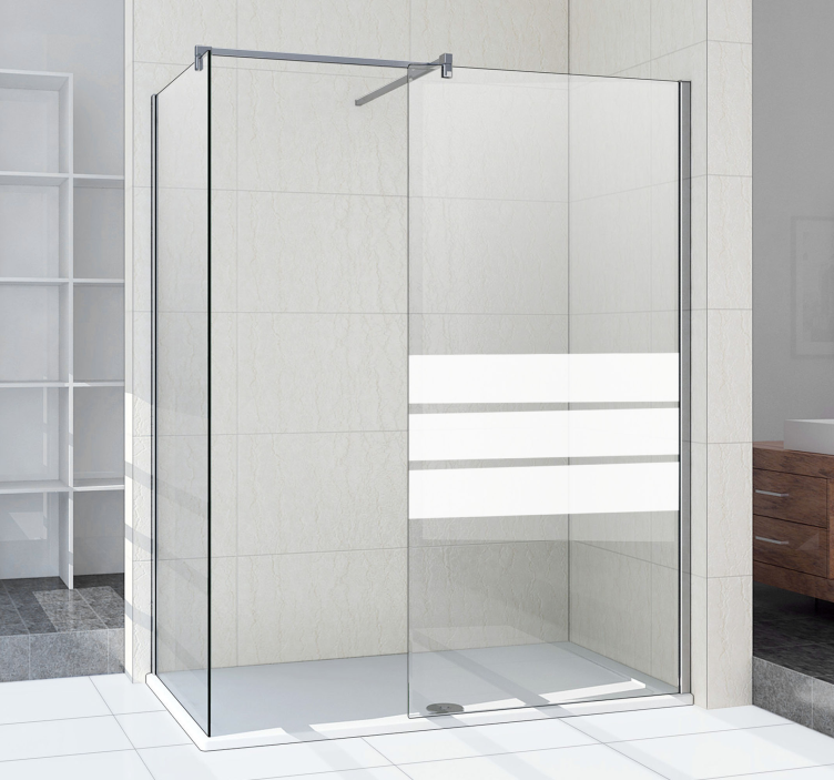 Vinilo para ducha tres rayas monocolor - TenVinilo