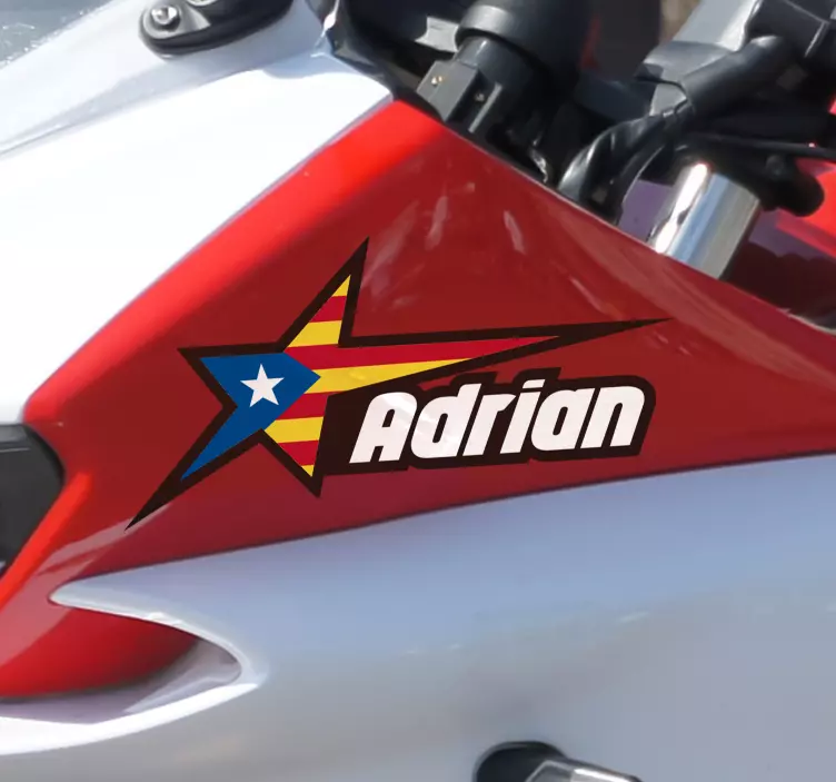 Pegatina moto Estelada con nombre - TenVinilo