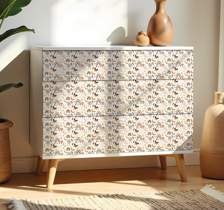 Vinilo para mueble arcoíris boho colorido - TenVinilo