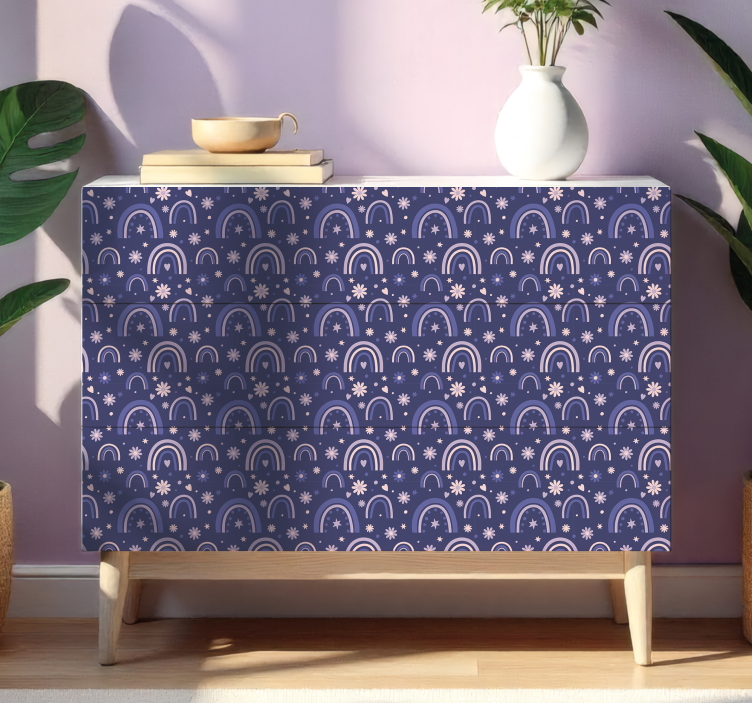 Vinilo para mueble arcoíris morado - TenVinilo