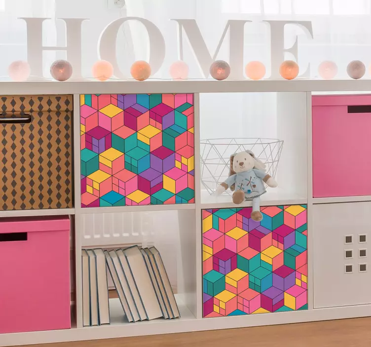 Vinilo para mueble Bloques en 3D - TenVinilo