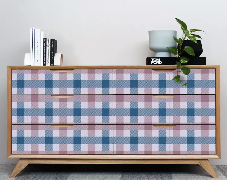 Vinilo para mueble Cuadrados Vichy - TenVinilo