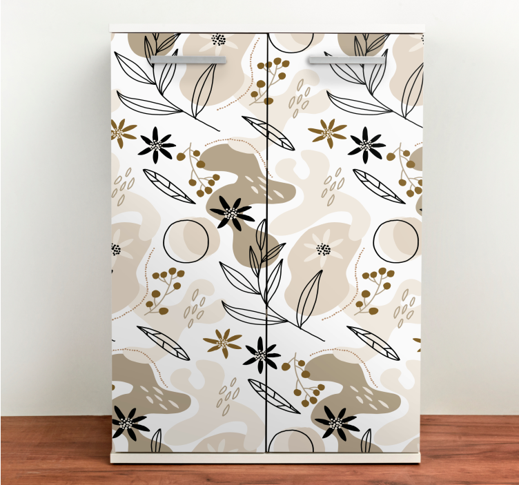Papel para forrar muebles hojas rosas y beige - TenVinilo