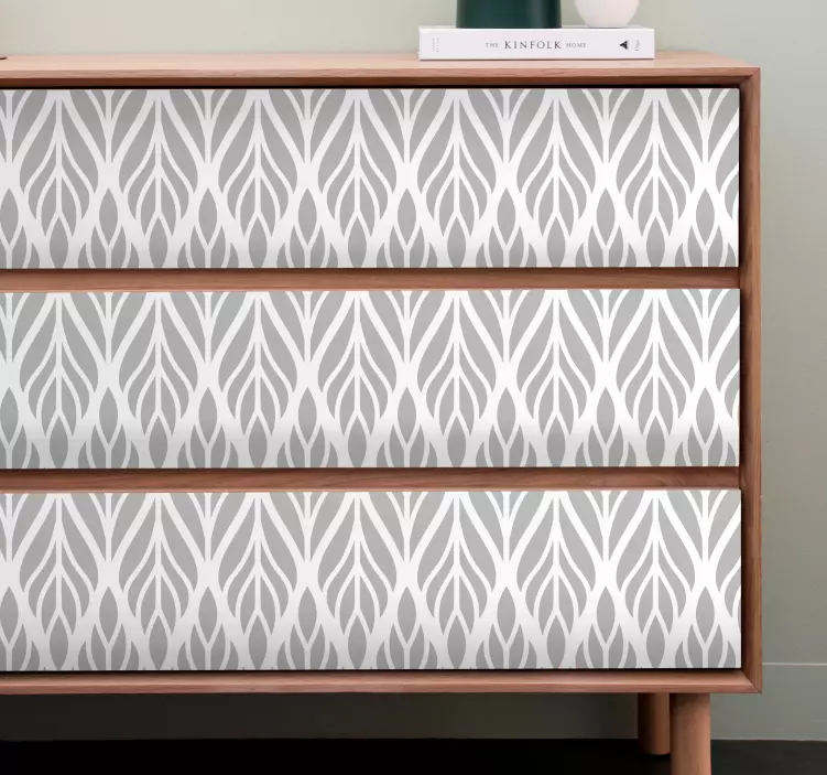 Vinilo para mueble elegante patrón de hojas - TenVinilo