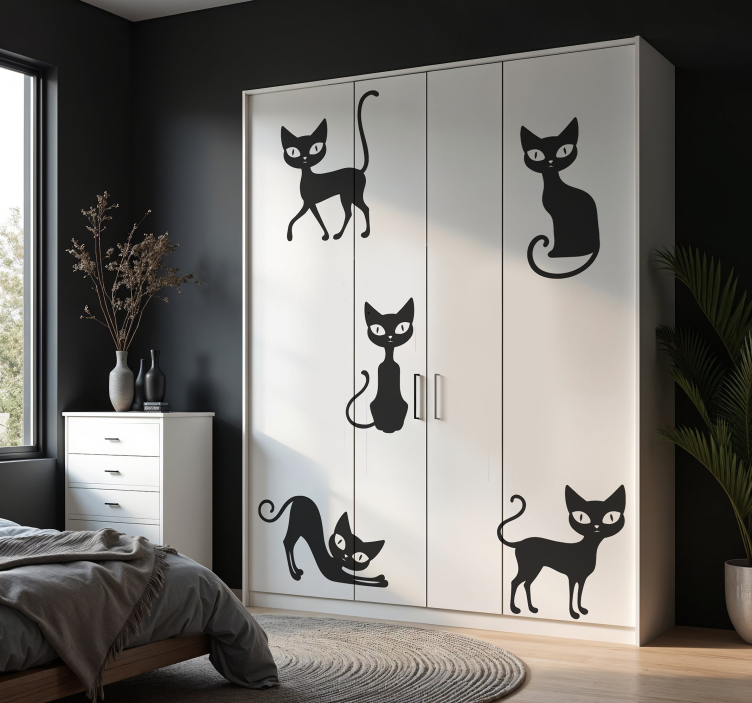 Vinilo para mueble gatos con estilo - TenVinilo