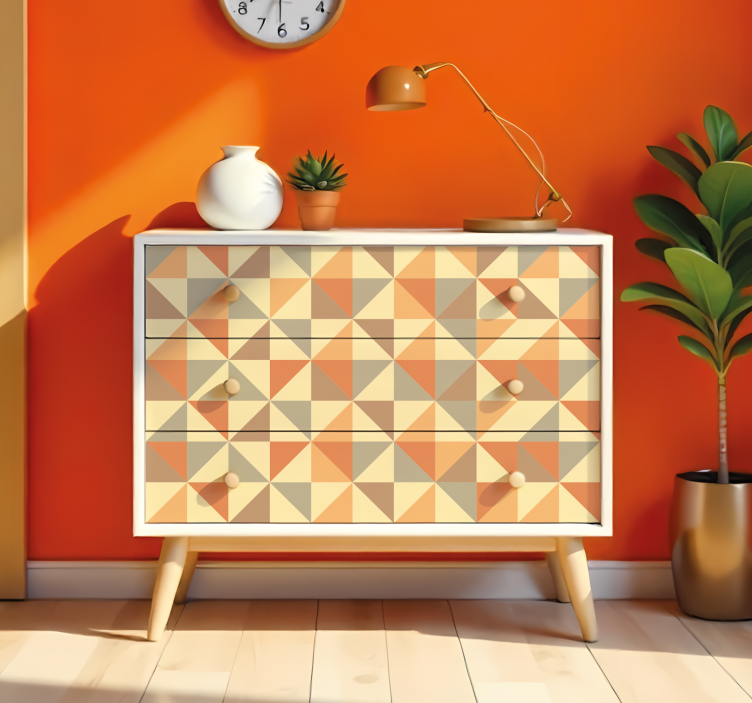 Vinilo para mueble geometría boho cálida - TenVinilo