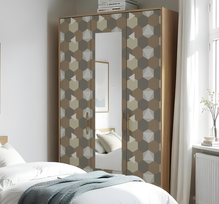 vinilo para armarios hexágonos marrones - TenVinilo