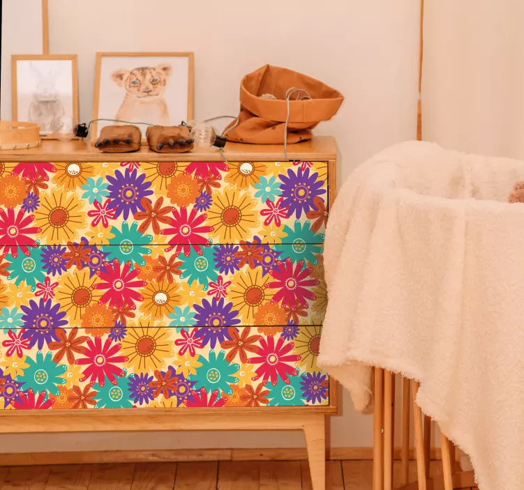 Vinilo para mueble lote de flores - TenVinilo