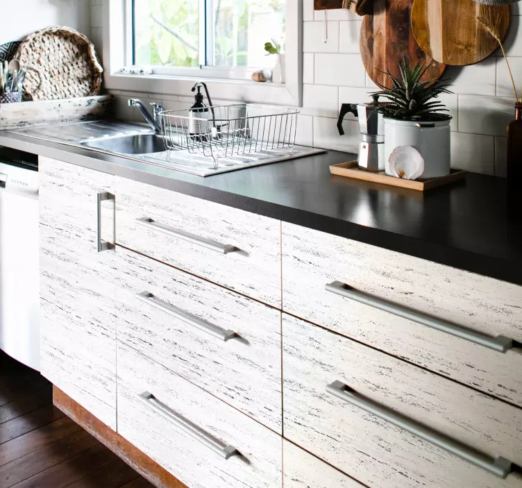 Vinilo para mueble travertino blanco - TenVinilo