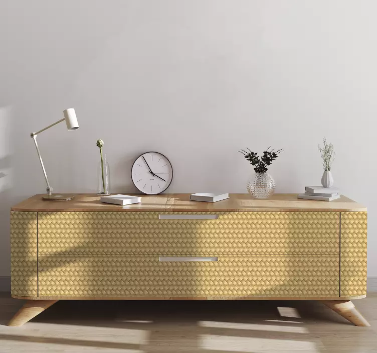 Vinilo para mueble mueble imitación mimbre - TenVinilo