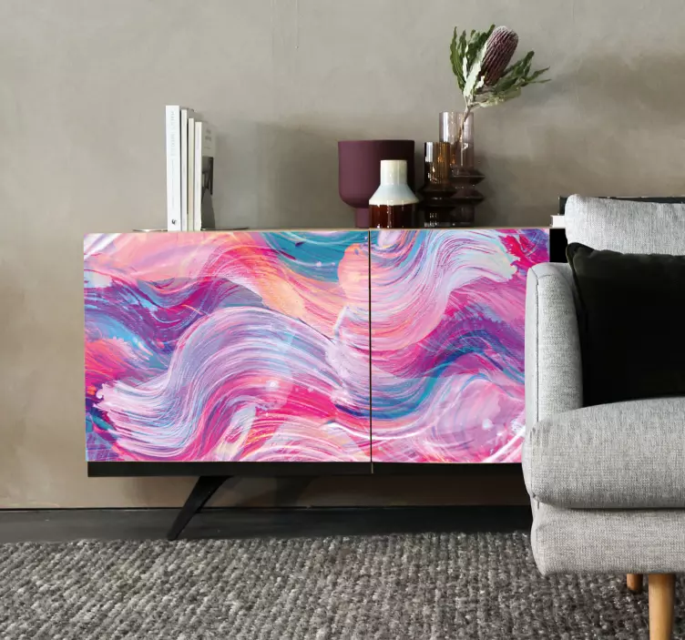 Vinilo para mueble ondas abstractas coloridas - TenVinilo