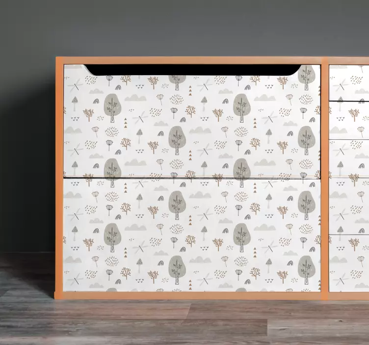 Vinilo para mueble patrón de Árboles fantásticos - TenVinilo