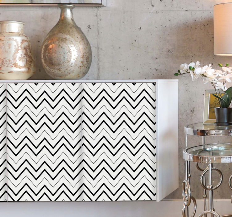 Papel para forrar muebles patrón minimalista en zigzag - TenVinilo