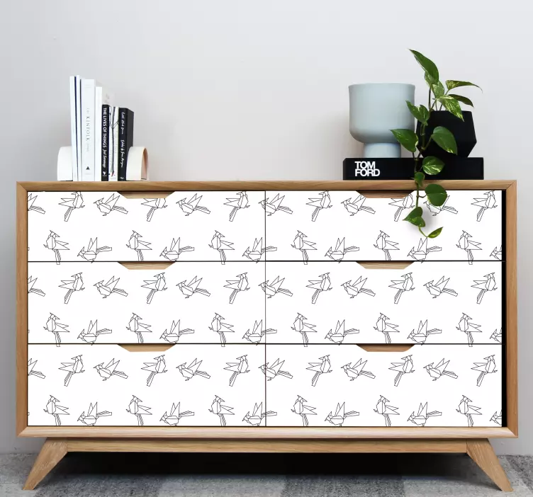 Vinilo para mueble patrón picatroncos poligonal - TenVinilo
