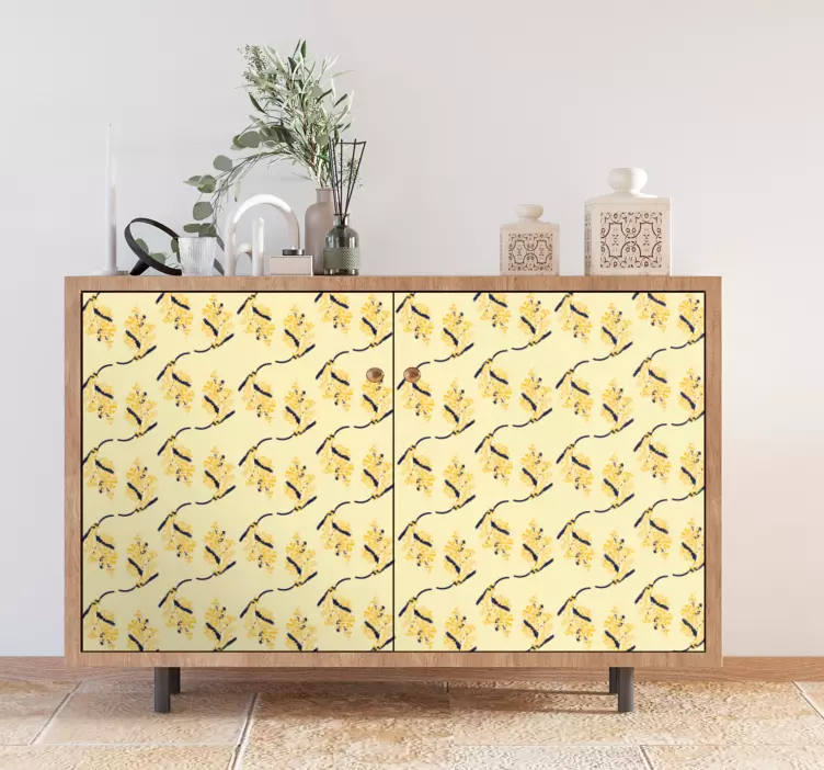 Vinilo para mueble Patrones de mimosas - TenVinilo