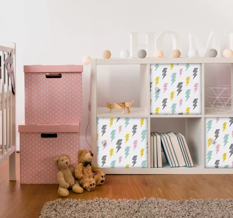 Vinilo para mueble rayos patrón infantil - TenVinilo