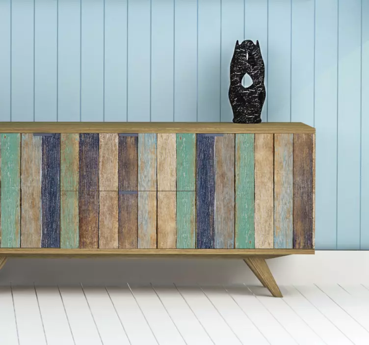 Papel adhesivo mueble de madera de verano colorido - TenVinilo