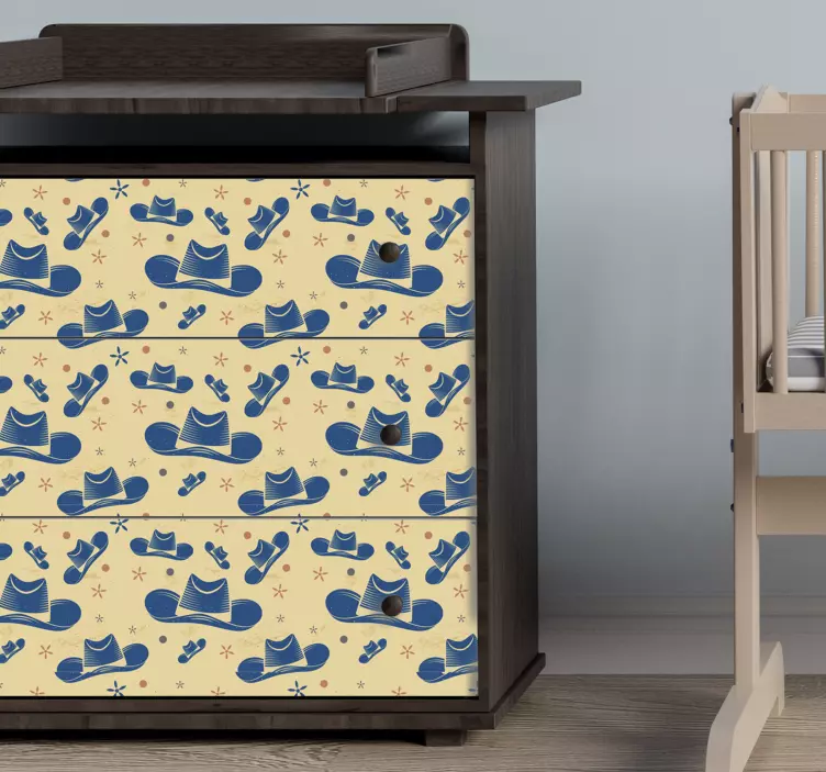 Vinilo para muebles sombreros cowboy - TenVinilo