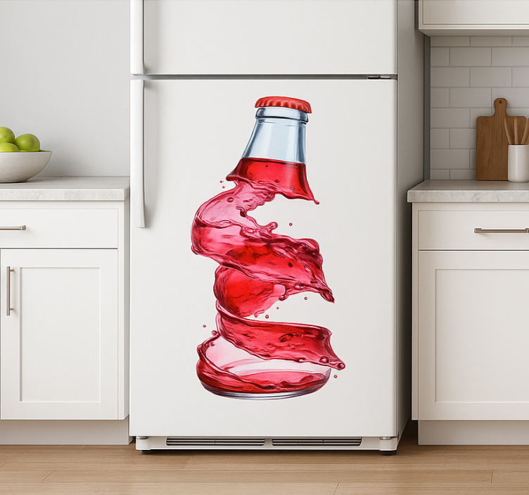 Vinilo para nevera decoración de cocina con botellas - TenVinilo