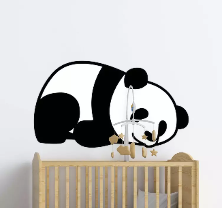 Vinilo infantil panda dibujado durmiendo - TenVinilo