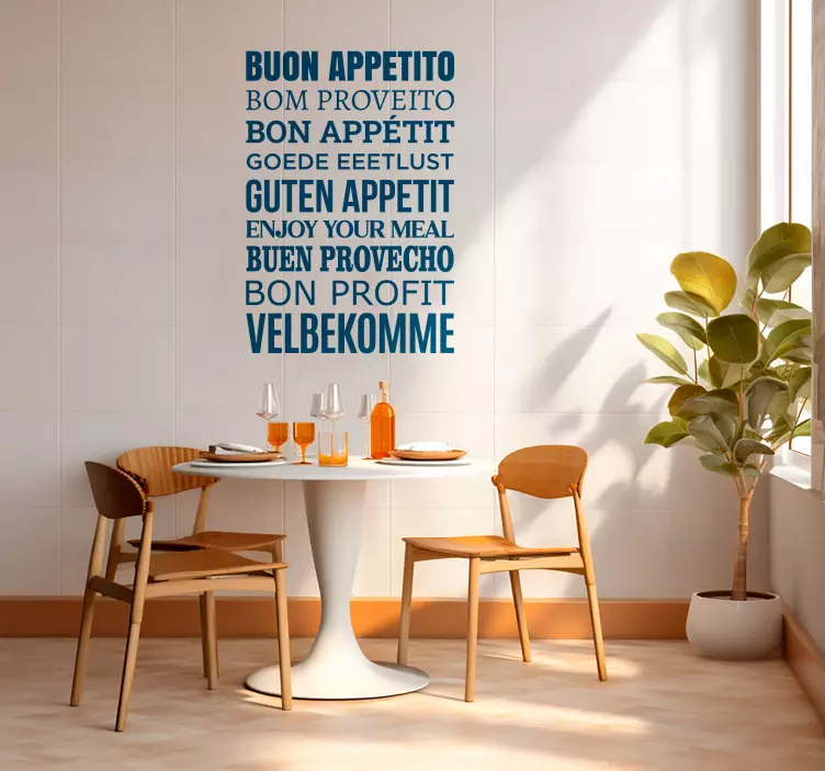 Vinilo pared disfruta tu comida - TenVinilo