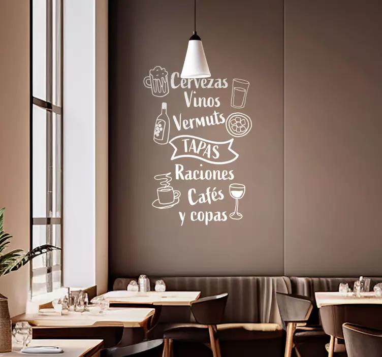 Vinilo frase para pared productos bar - TenVinilo