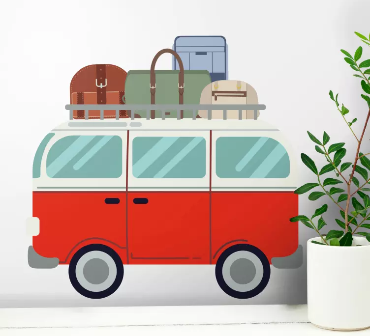 Vinilo pared Vieja camioneta en una carretera - TenVinilo