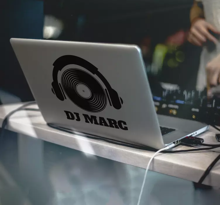 Pegatina para portátil disco dj - TenVinilo