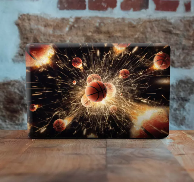 Vinilo baloncesto para portátiles baloncesto 3D - TenVinilo