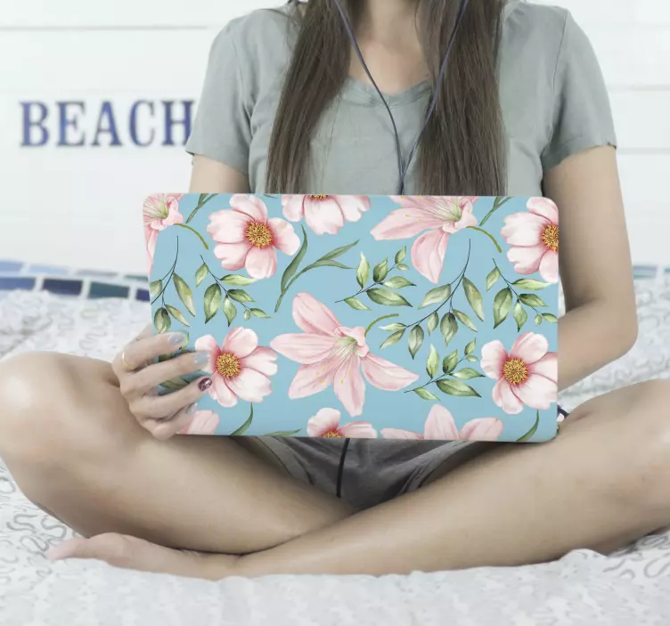 Vinilo para portátiles decoración romántica - TenVinilo