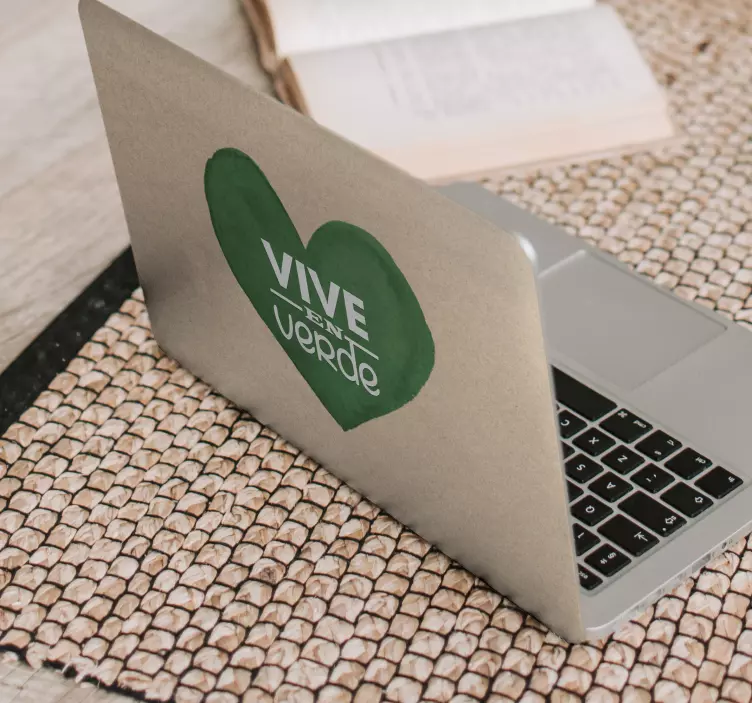 Vinilo para portátiles vive en verde - TenVinilo