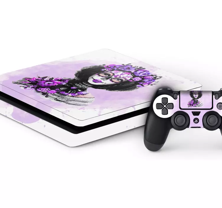 Vinilo para PS4 calavera Catrina - TenVinilo