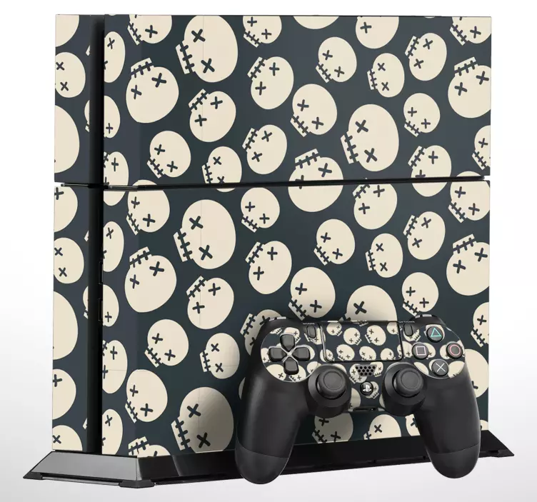 Vinilo para PS4 patrón de calaveras - TenVinilo