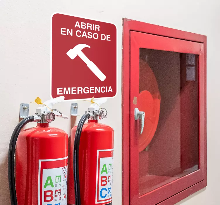 Vinilo para puerta abrir en caso de emergencia - TenVinilo