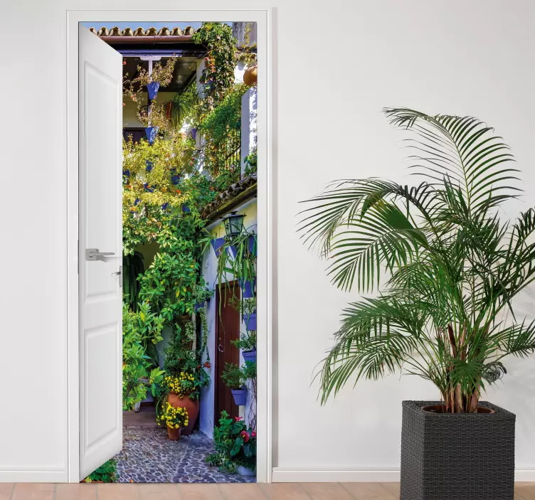 Vinilo 3D puerta entrada a patio - TenVinilo