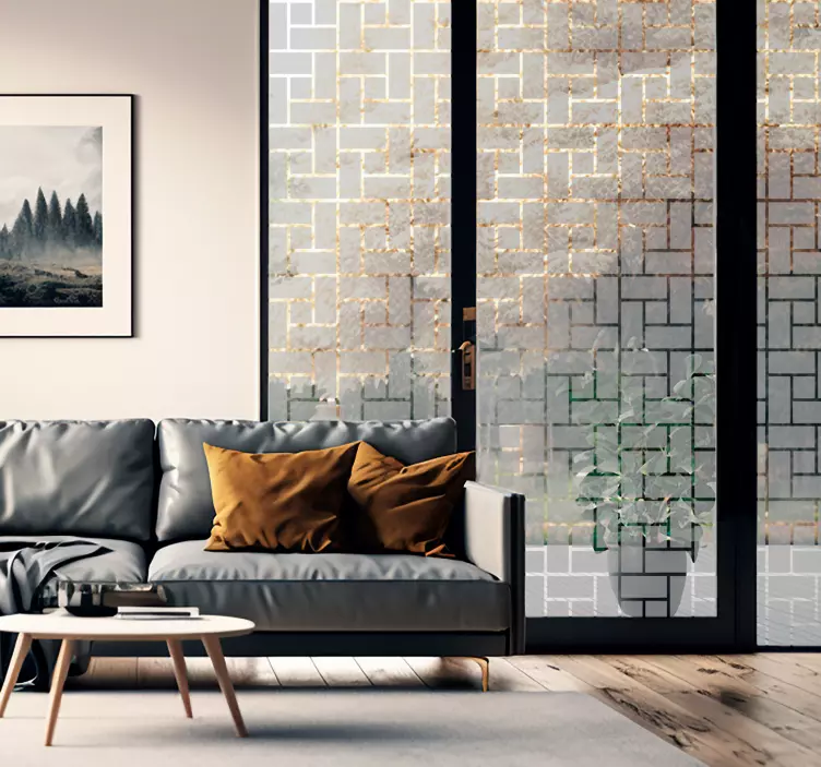 Vinilo para cristal ventana translúcido ladrillos - TenVinilo