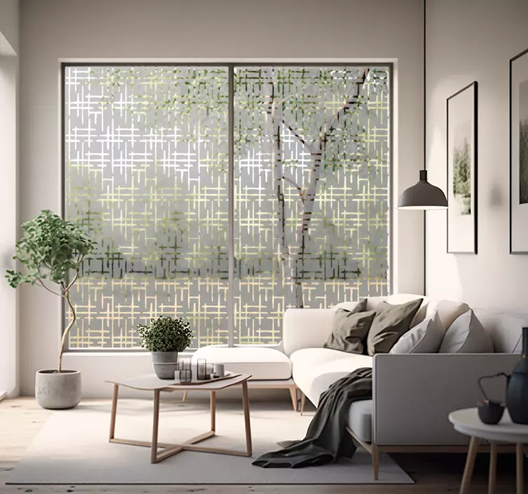 Vinilo para cristal ventana rollo líneas cruzadas - TenVinilo