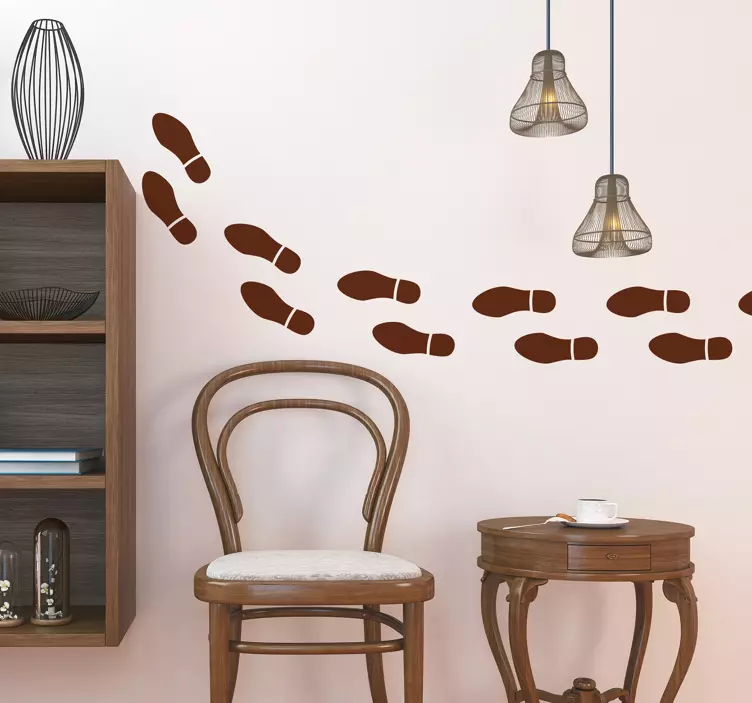 Vinilo pared huellas de zapatos - TenVinilo