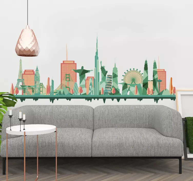 Vinilo pared monumentos famosos - TenVinilo