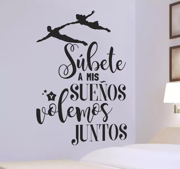 Vinilo pared dormitorio súbete a mis sueños - TenVinilo