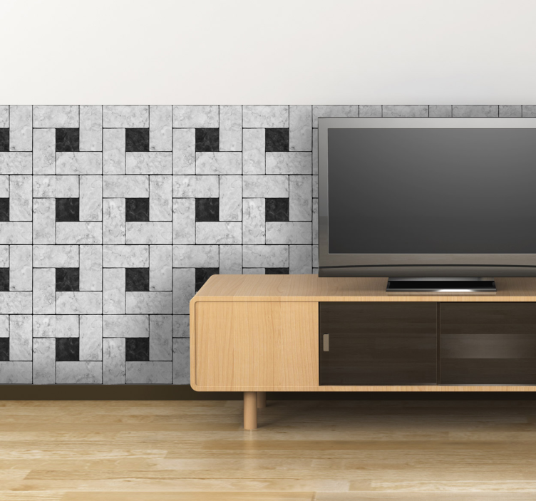 Vinilo pared salón patrón geométrico texturizado - TenVinilo