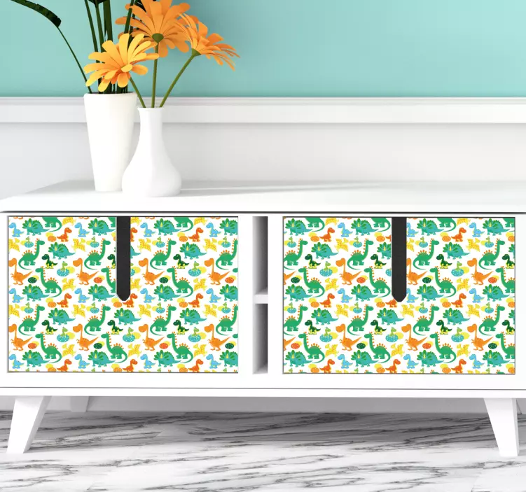 Vinilo patrones de dinosaurios coloridos - TenVinilo