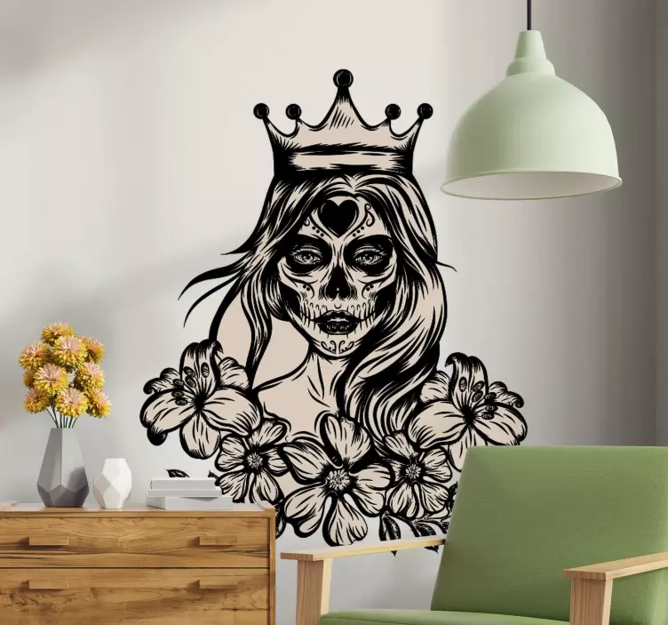 Vinilo personaje figura de calavera coronada - TenVinilo