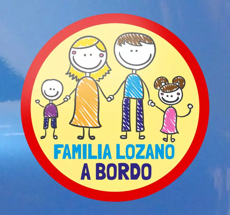 Pegatina coche familia a bordo personalizable - TenVinilo
