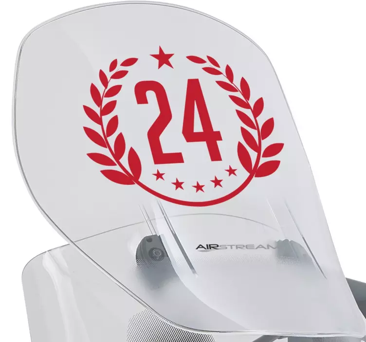 Pegatina para moto personalizable número laurel - TenVinilo