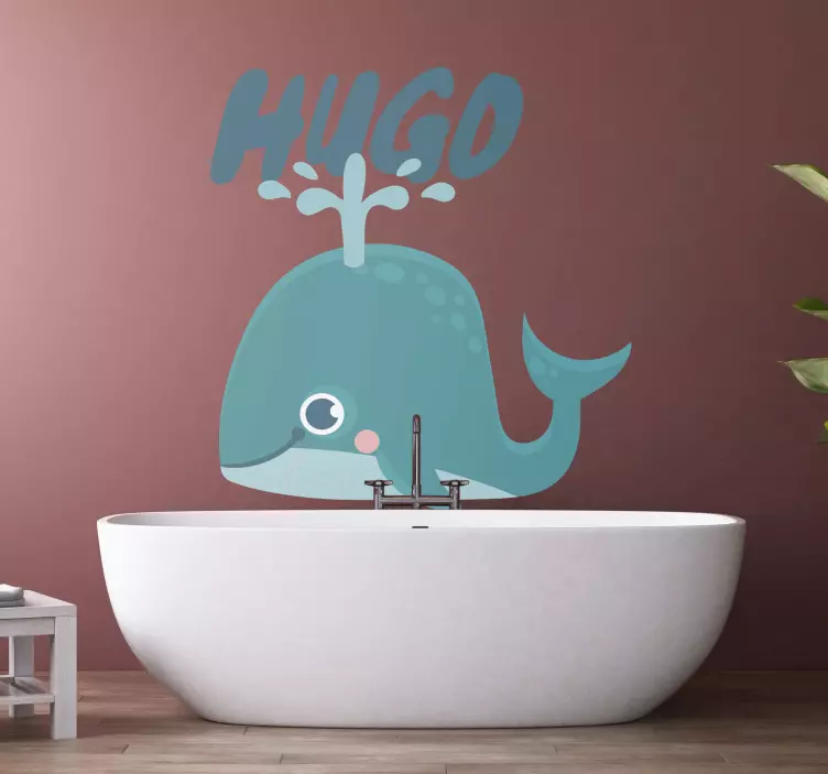 Vinilo pez Ballena bañera - TenVinilo